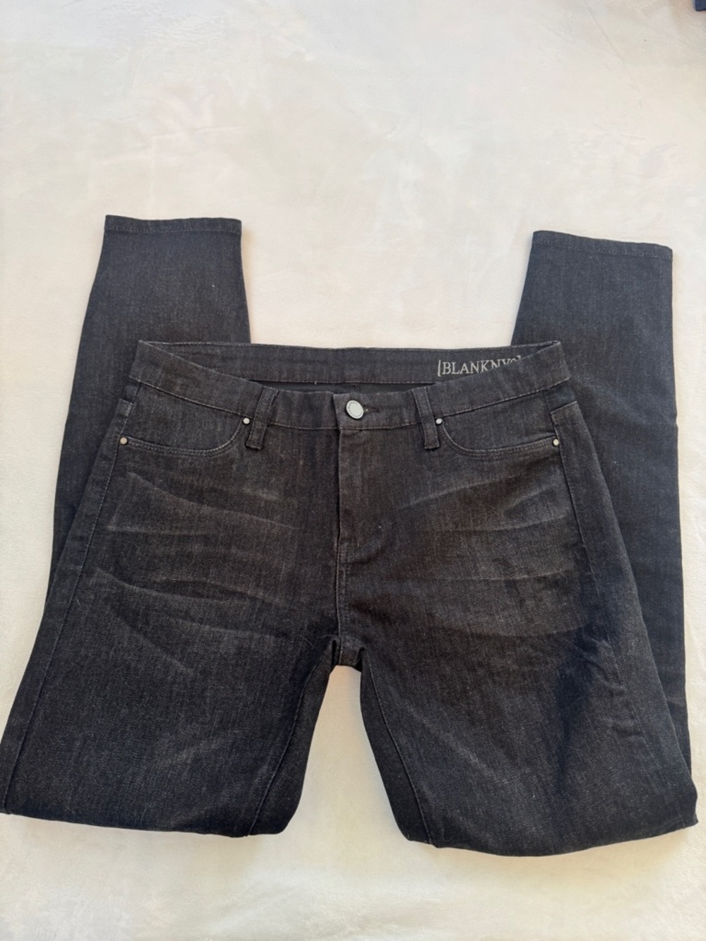 BlankNYC Black Skinny Jeans with Leather Size 29